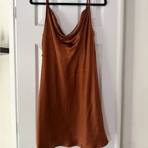 Motel Rocks Satin Rust Dress